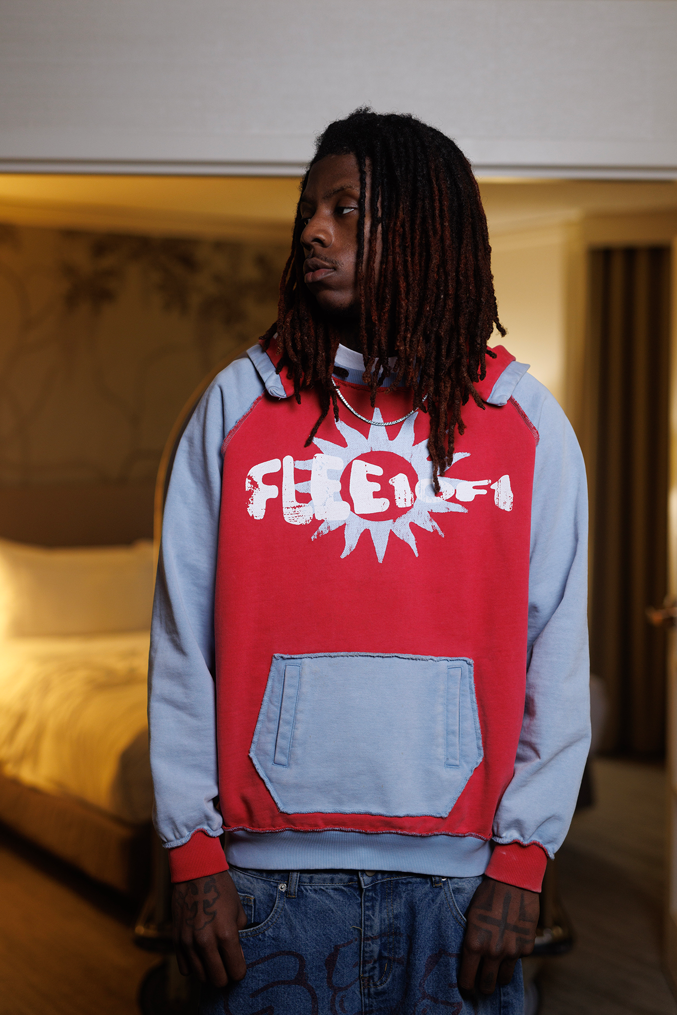 Red/Blue Staple Hoodie